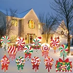 Joicee 13PCS Christmas Outdoor Yard Signs Candy By 15 Inches, Red. Fixed Price $31.70.