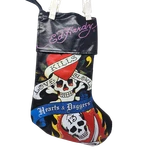 Ed Hardy Christmas Stocking Love Kills Slowly Hearts & Daggers Skull Tattoo. Fixed Price $17.99.