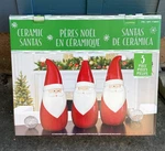 (3) Ceramic Santa Claus Figurines 16.5" (costco, Christmas Holiday Decor). Fixed Price $49.99.