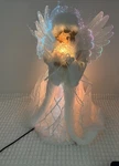 Vtg Angel Color Changing Fiber Optics Porcelain Christmas Tree Topper Table. Fixed Price $22.50.