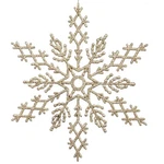 Vickerman 8" Glitter Snowflake Christmas Ornaments In Champagne Gold (set Of 12). Fixed Price $33.31.