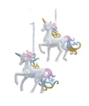 Set Of White Iridescent Unicorn Ornaments T2502. Fixed Price $16.99.