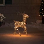 Northlight 34" Pre-lit Silver Glittered Prancing Reindeer Christmas Yard Art. Fixed Price $62.99.