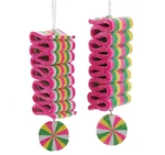 SET/2 Kurt Adler Striped Ribbon Wheel Candy Ornament Sweet Retro Christmas Decor. Fixed Price $18.53.