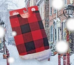 Tree Skirt Mini & Black Check Design Christmas House 18 Inch Faux Fur Edge. Fixed Price $15.99.