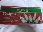 Xmas Merry Brite 50 Lights Clear Bulbs Indoor Green Wire 11 Feet Cvs New. Fixed Price $6.49.