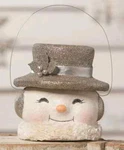 Bethany Lowe Christmas Platinum Happy Snowman Bucket Medium TL0225. Fixed Price $44.99.