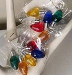 2 Sealed Vintage Santas Workbench 1" Miniature Christmas Light Bulb Ornaments. Fixed Price $10.00.