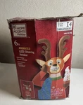 Christmas Gemmy 6.5 Ft Animated Led Shivering Reindeer Airblown. Fixed Price $49.99.