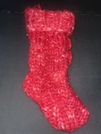 New Place & Time Red Chunky Knit Christmas Stocking Starry Night Tree Decor. Fixed Price $14.99.