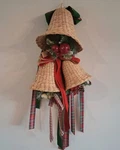 Vintage Woven Straw Christmas Bells Wall Hanging Rustic Farmhouse Holiday Decor. Fixed Price $45.00.