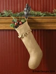 Natural Burlap Christmas Stocking Ruffled Cuff 21" X 7" By Park Designs 850-51. Fixed Price $13.50.