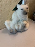 Old World Christmas Glass Glitteryornament White Polar Bear With Cub Box 5 (D11. Fixed Price $14.00.