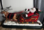 Holiday Creations Animated Santa Sleigh With Reindeer Christmas Musical Tested. Fixed Price $84.96.