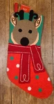 Ashland Reindeer Scarf Hooked Christmas Stocking Polka Dot New. Fixed Price $19.99.