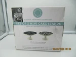 Martha Stewart 2 Mini Porcelain Cupcake Stands Black & White 4 Nib. Fixed Price $18.20.