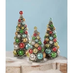 Bethany Lowe - Christmas Merry & Bright Bottle Brush Trees Set Of 3 LC8415. Fixed Price $71.20.