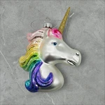 Rainbow Unicorn Christmas Ornament Glass Glitter Mane Fantasy Holiday Decor Gift. Fixed Price $12.59.