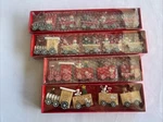 Christmas Vintage Wooden Ornament Santa Snowman Reindeer 4 Trains Pk. Fixed Price $25.95.