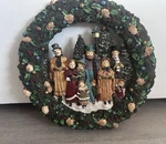 Kurt S. Adler Vintage Christmas Wreath With Carolers 12" Tall. Fixed Price $18.00.