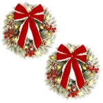 Atdawn 2 Pcs Christmas Wreath, 15 Inch Outdoor Lighted For Front Door,.... Fixed Price $45.84.