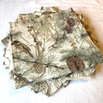 Pottery Barn Cloth Napkin Set Of 8 *sparkle* Pinecone Winter Bird Linen/cotton. Fixed Price $65.00.