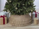 New Traditions Burlap Stand Band Christmas Tree Collar W/tiered Ruffles 26" Dia. Fixed Price $24.95.