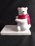 Enchante Accessories Inc. Christmas Bear With Red Scarf Votive Candle Holder. Fixed Price $18.00.