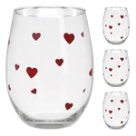 Banberry Designs Hearts Stemless Wine Glasses - Set Of 4 Each Pack, Red. Fixed Price $38.99.
