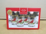 Lenox Cardinal 4PC Whiskey Glass Set Winter Greetings Christmas Holiday 10OZ. Fixed Price $49.99.