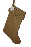 Vhc Shimmer Burlap Christmas Stocking Natural Gold Pleated Ruffle 11 X 15. Fixed Price $9.97.