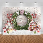 Mocsicka Christmas Backdrop Large Merry Xmas White Brick W.... Fixed Price $15.76.