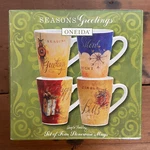 Oneida Seasons Greetings Stoneware Mugs Set Of 4 Designed By Angela Staehling. Fixed Price $29.95.