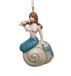 Beachcombers Mermaid On Sea Shell Christmas Ornament Hanging Nwt Blue Glitter. Fixed Price $12.99.