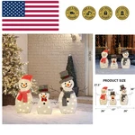 Snowman Christmas Decorations, 3-PIECE Light Up 2D Family, 60 Snowm.... Fixed Price $71.99.