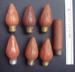 6 Vintage Mazda 25W Christmas Orange Flame Swirl Bulbs Plus Tube Bulb. Work!. Fixed Price $60.00.