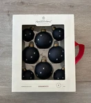 Hearth & With Magnolia Handcrafted Glass Ball Ornaments Black White Stitch. Fixed Price $49.95.