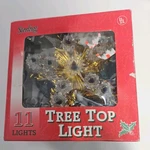 Vintage Sterling Christmas Tree Top Star 11 Lights 5 And 1/2 Inches Tall Box. Fixed Price $18.00.