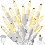 Prextex 100-COUNT Warm White Christmas Lights 20 Ft 100CT, Clear. Fixed Price $25.35.