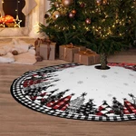 Christmas Decorations Snowflakes Buffalo Plaid 36" Skirt Xmas Gift. Fixed Price $26.62.