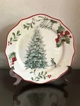 Better Homes & Gardens Christmas Tree Bunny Rabbit Plate 8 3/4" Salad Dessert. Fixed Price $15.00.