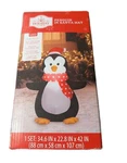 Holiday Time Christmas Penguin 3.5 Ft Tall Scarf Hat Airblown Inflatable. Fixed Price $24.95.