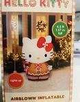 Gemmy Christmas Lighted Gingerbread Dress Hello Kitty Airblown Inflatable 4.5FT. Fixed Price $65.00.