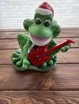 Vtg Gemmy Singing Frog Guitar Christmas Santas Coming Town Sound Works Read. Fixed Price $29.99.