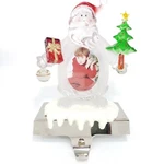 Holiday Ice Sculpture Stockings Hanger Santas Little Helpers With Color Changing. Fixed Price $31.50.