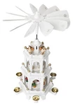 Brubaker Christmas Pyramid 18" White Wood Nativity Play - 3 Tier Carousel. Fixed Price $89.99.