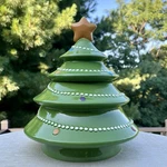 Pier 1 Vintage Cookie Jar Christmas Tree Hand Painted Star Garland Holiday Balls. Fixed Price $28.99.