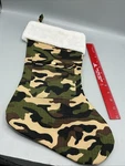 Kurt Adler Camouflage Stocking With Faux Fur Cuff. S47. Fixed Price $16.99.