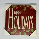 Sagebrush Fine Art "happy Holidays" Canvas Print 9X9 Christmas Kathy Middlebrook. Fixed Price $7.00.