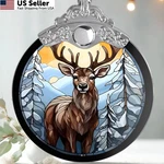 Stained Glass Christmas Ornament, Jocidea Deer Decorations, Elk. Fixed Price $25.69.